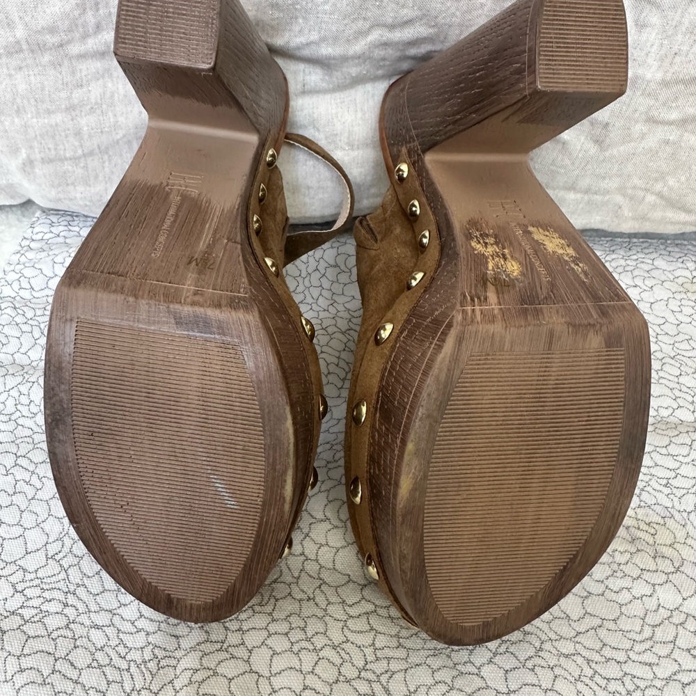 INC International Concepts Brown and Gold Platform Sandals - Picture 9 of 10